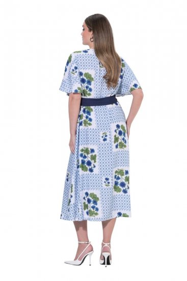 Ulla Popken 849662 Ziedaina krekla kleita Pienbalts - Midi kleitas - Midi kleitas lielajos izmēros