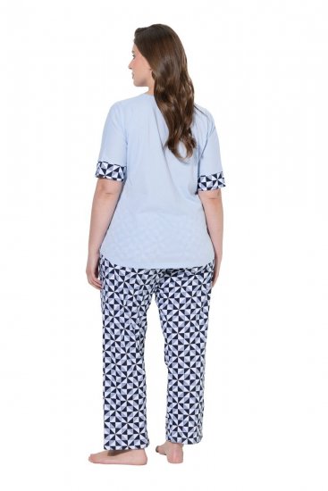 Ulla Popken 849850 Pidžama ar rūtām Gaiši zils - Pidžamas/Loungewear - 