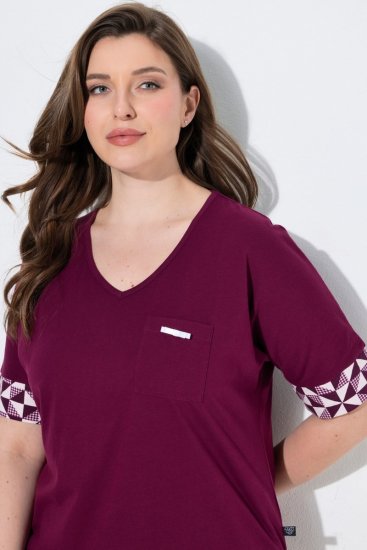 Ulla Popken 849850 Pidžama ar rūtām Ogu sarkans - Pidžamas/Loungewear - 