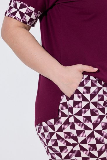 Ulla Popken 849850 Pidžama ar rūtām Ogu sarkans - Pidžamas/Loungewear - 