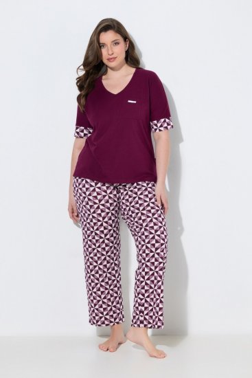 Ulla Popken 849850 Pidžama ar rūtām Ogu sarkans - Pidžamas/Loungewear - 