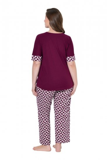 Ulla Popken 849850 Pidžama ar rūtām Ogu sarkans - Pidžamas/Loungewear - 