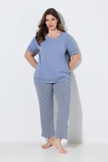 Ulla Popken 850045 Pidžama ar īsām piedurknēm Gaiši zils - Pidžamas/Loungewear - 