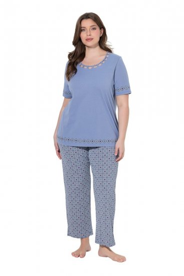 Ulla Popken 850045 Pidžama ar īsām piedurknēm Gaiši zils - Pidžamas/Loungewear - 