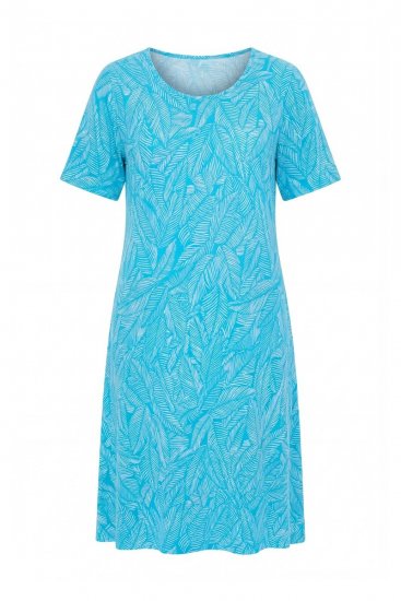 Ulla Popken 850344 Rakstaina T-krekla kleita Tirkīza - Midi kleitas - Midi kleitas lielajos izmēros