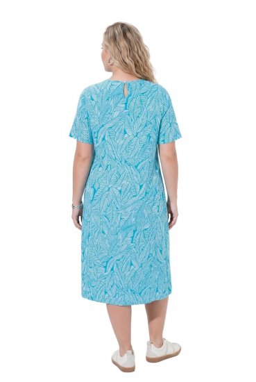 Ulla Popken 850344 Rakstaina T-krekla kleita Tirkīza - Midi kleitas - Midi kleitas lielajos izmēros
