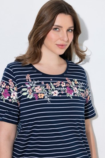 Ulla Popken 850401 Ziedains naktskrekls Tumši zils - Naktskrekli - 