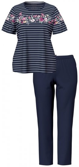 Ulla Popken 850403 Pidžama ar ziediem Tumši zils - Pidžamas/Loungewear - 