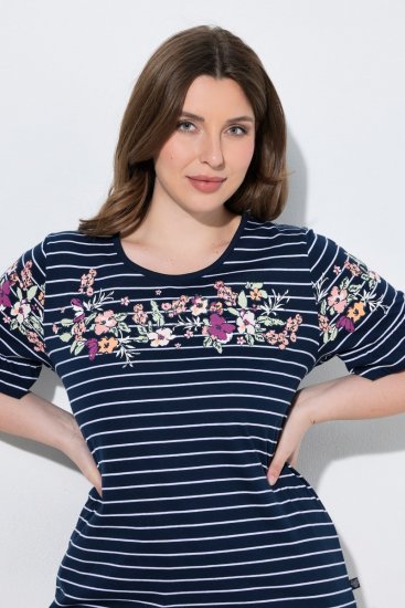 Ulla Popken 850403 Pidžama ar ziediem Tumši zils - Pidžamas/Loungewear - 