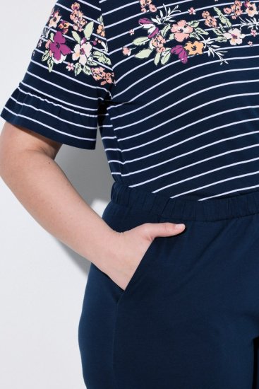 Ulla Popken 850403 Pidžama ar ziediem Tumši zils - Pidžamas/Loungewear - 