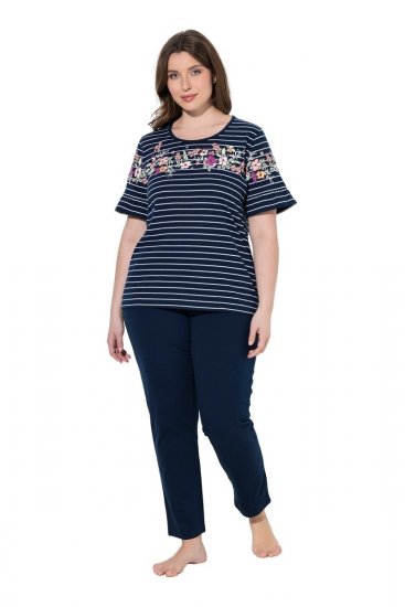 Ulla Popken 850403 Pidžama ar ziediem Tumši zils - Pidžamas/Loungewear - 