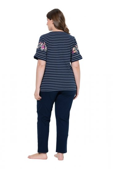 Ulla Popken 850403 Pidžama ar ziediem Tumši zils - Pidžamas/Loungewear - 