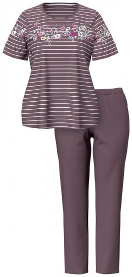Ulla Popken 850403 Pidžama ar ziediem Brūns - Pidžamas/Loungewear - 