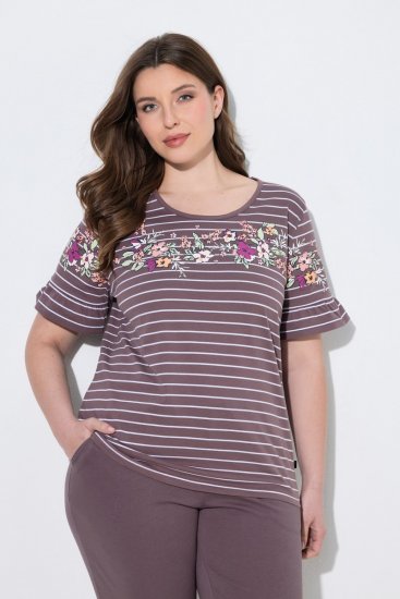 Ulla Popken 850403 Pidžama ar ziediem Brūns - Pidžamas/Loungewear - 