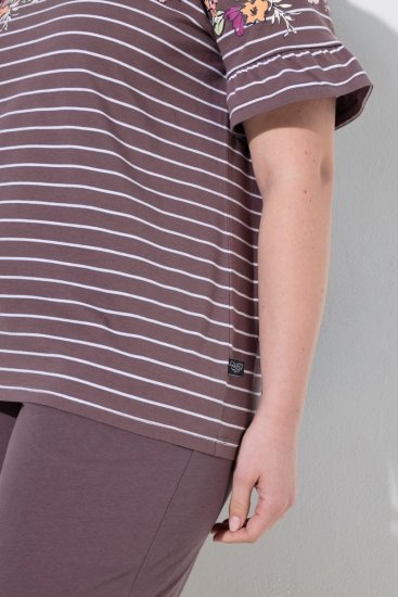 Ulla Popken 850403 Pidžama ar ziediem Brūns - Pidžamas/Loungewear - 