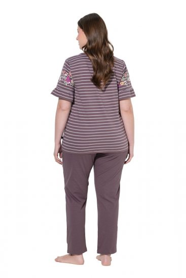 Ulla Popken 850403 Pidžama ar ziediem Brūns - Pidžamas/Loungewear - 