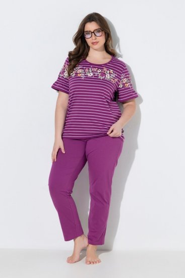 Ulla Popken 850403 Pidžama ar ziediem Violets - Pidžamas/Loungewear - 