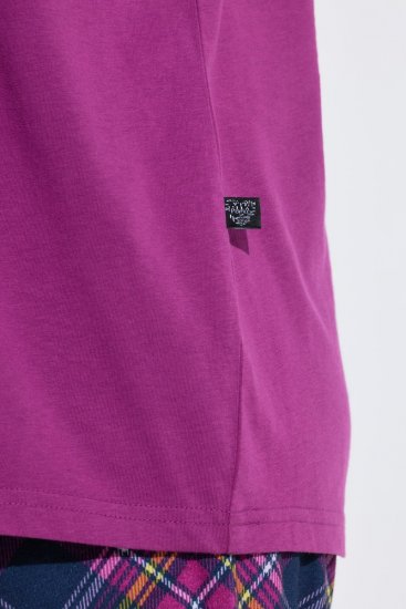 Ulla Popken 850864 3 daļu pidžamas komplekts ar rūtām Violets - Pidžamas/Loungewear - 