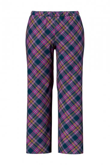 Ulla Popken 850864 3 daļu pidžamas komplekts ar rūtām Violets - Pidžamas/Loungewear - 