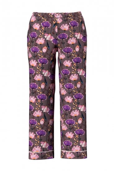 Ulla Popken 850903 Pidžama ar ziediem 2 gab. Brūns - Pidžamas/Loungewear - 