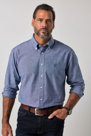 JP1880 850931 Chambray krekls ar garām piedurknēm Džinsa zils TALL - TALL krekli - TALL krekli gariem vīriešiem