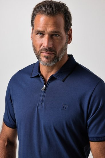 JP1880 851048 Polo krekls ar rāvējslēdzēju Nakts zils TALL - TALL polo krekli - TALL polo krekli gariem vīriešiem