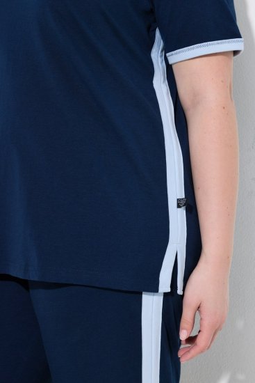 Ulla Popken 851245 Pidžama ar svītrām Tumši zils - Pidžamas/Loungewear - 