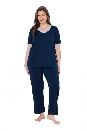 Ulla Popken 851245 Pidžama ar svītrām Tumši zils - Pidžamas/Loungewear - 