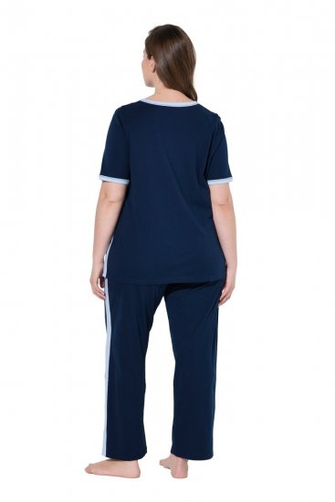 Ulla Popken 851245 Pidžama ar svītrām Tumši zils - Pidžamas/Loungewear - 