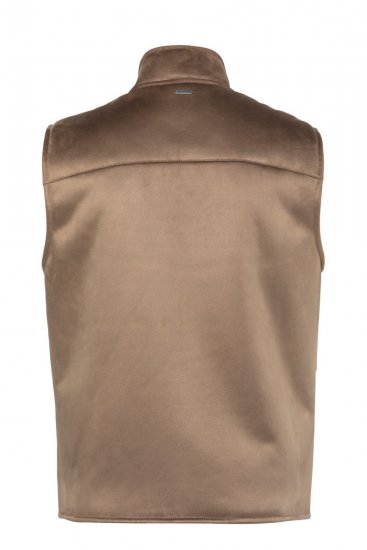 JP1880 851516 Veste zamšādas imitācijā ar teddy oderi Bēšs - Jakas & Lietus apģērbs - Jakas - 2XL-12XL