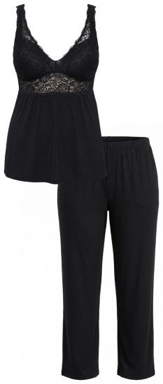 Ulla Popken 851693 Pidžama Melns - Pidžamas/Loungewear - 