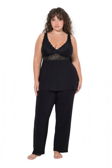 Ulla Popken 851693 Pidžama Melns - Pidžamas/Loungewear - 