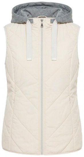 Ulla Popken 851781 Stepēta veste ar kapuci Pienbalts - Vestes - 