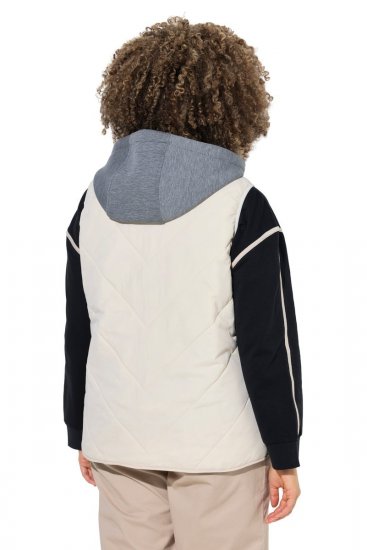 Ulla Popken 851781 Stepēta veste ar kapuci Pienbalts - Vestes - 