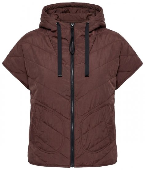 Ulla Popken 851785 Oversize stepēta veste ar kapuci Brūns - Vestes - 