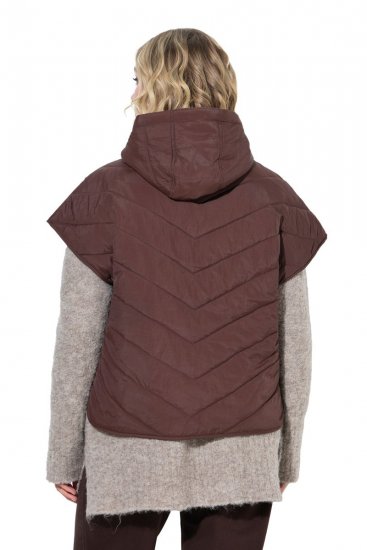 Ulla Popken 851785 Oversize stepēta veste ar kapuci Brūns - Vestes - 