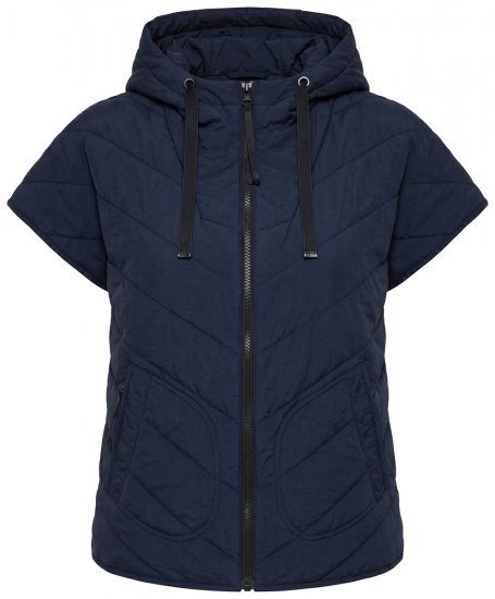 Ulla Popken 851785 Oversize stepēta veste ar kapuci Tumši zils - Vestes - 