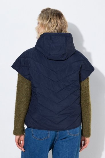 Ulla Popken 851785 Oversize stepēta veste ar kapuci Tumši zils - Vestes - 