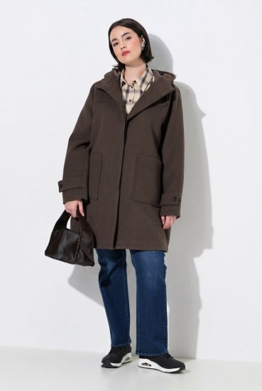 Ulla Popken 851803 Duffle mētelis Tumši brūns - Mēteļi - Lielo izmēru mēteļi sievietēm