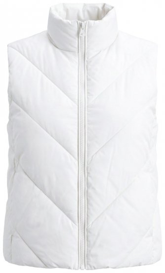 Ulla Popken 851833 Stepēta veste ar stāvapkakli Pienbalts - Vestes - 