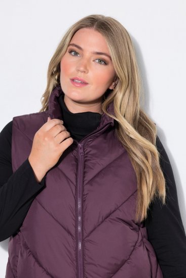 Ulla Popken 851833 Stepēta veste ar stāvapkakli Brūns - Vestes - 