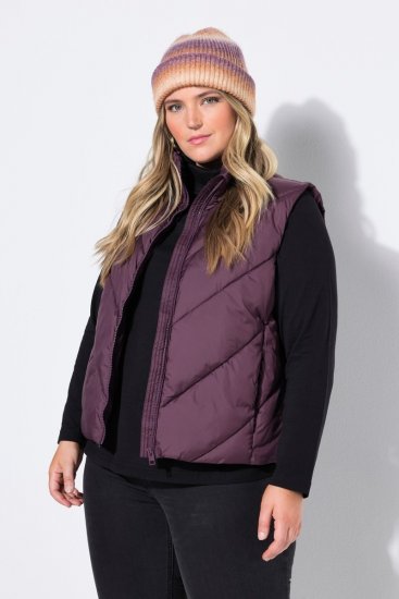 Ulla Popken 851833 Stepēta veste ar stāvapkakli Brūns - Vestes - 