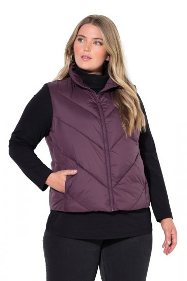 Ulla Popken 851833 Stepēta veste ar stāvapkakli Brūns - Vestes - 