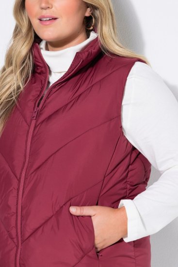 Ulla Popken 851833 Stepēta veste ar stāvapkakli Sarkans - Vestes - 