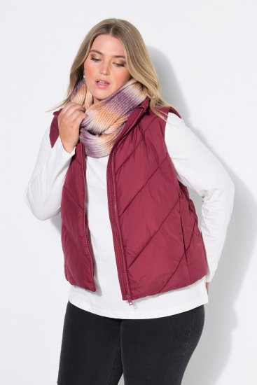Ulla Popken 851833 Stepēta veste ar stāvapkakli Sarkans - Vestes - 