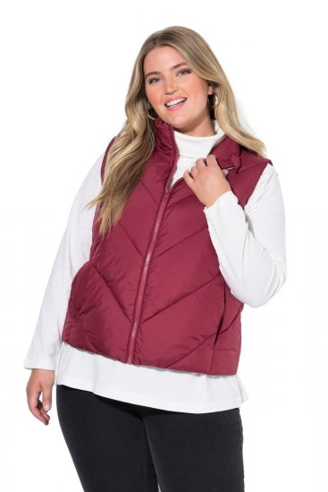 Ulla Popken 851833 Stepēta veste ar stāvapkakli Sarkans - Vestes - 
