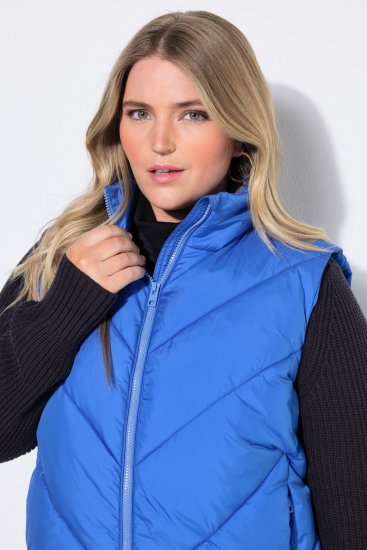 Ulla Popken 851833 Stepēta veste ar stāvapkakli Zils - Vestes - 