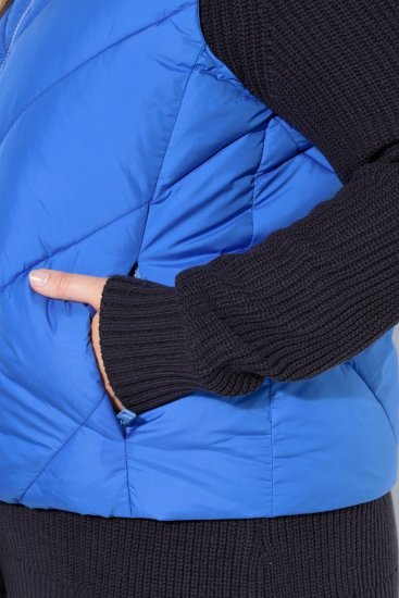 Ulla Popken 851833 Stepēta veste ar stāvapkakli Zils - Vestes - 