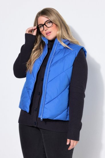 Ulla Popken 851833 Stepēta veste ar stāvapkakli Zils - Vestes - 