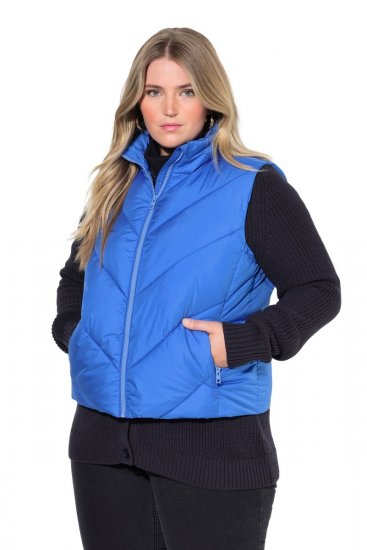 Ulla Popken 851833 Stepēta veste ar stāvapkakli Zils - Vestes - 